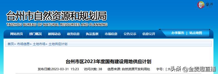 有房丨臺州市區2023年度供地計劃發布!住宅用地62宗5437畝!